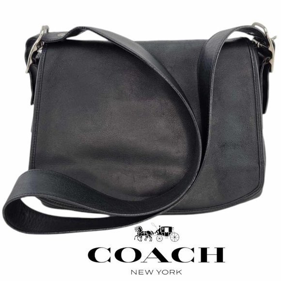 Coach Handbags - AUTHENTIC VINTAGE COACH Patricia's Legacy Saddle Bag - Black / Silver